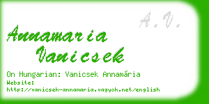 annamaria vanicsek business card