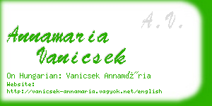 annamaria vanicsek business card